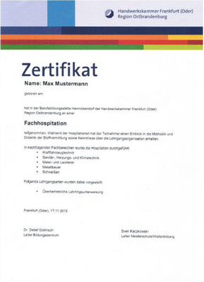 德國(guó)IHK/HWK/AHK技能證書(shū) 國(guó)際認(rèn)可的技術(shù)服務(wù)金標(biāo)準(zhǔn)